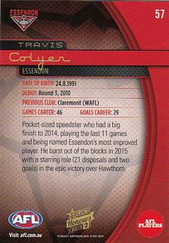 2015 Select AFL Honours Series 2 #57 Travis Colyer Back